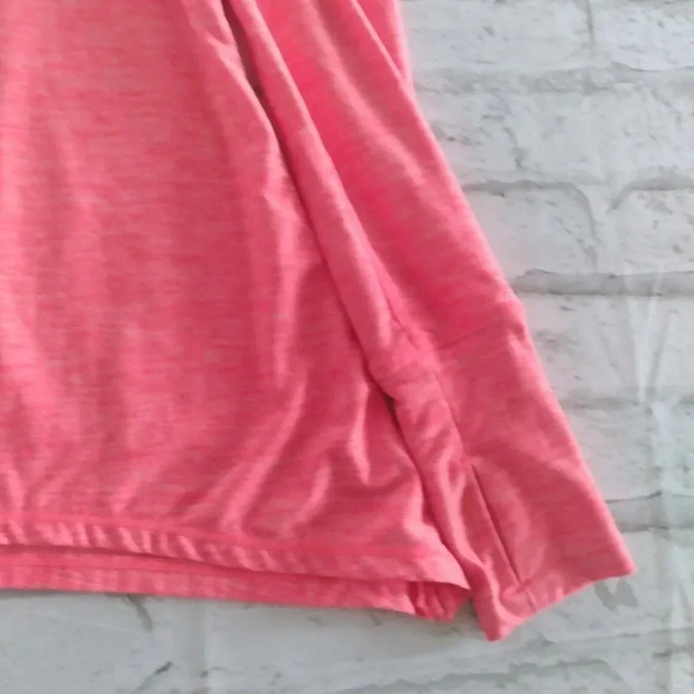 90 Degree by Reflex Top Girls M 10 Heathered Pink Neon Buttery Soft Thumb Holes
